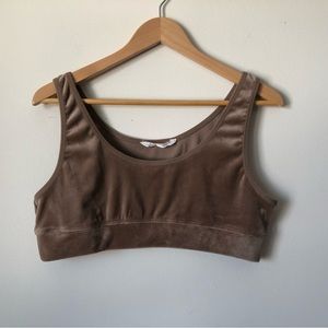 💜 3/$15 Velour lounge bra - size XL - tan/taupe - Bluenotes